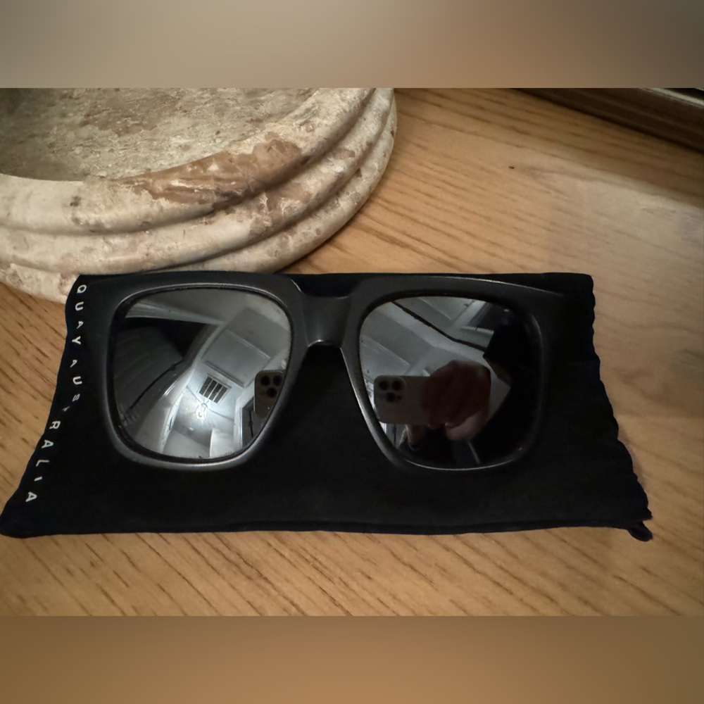 Quay Australia 'Run Away' Sunglasses in Black & Smoke